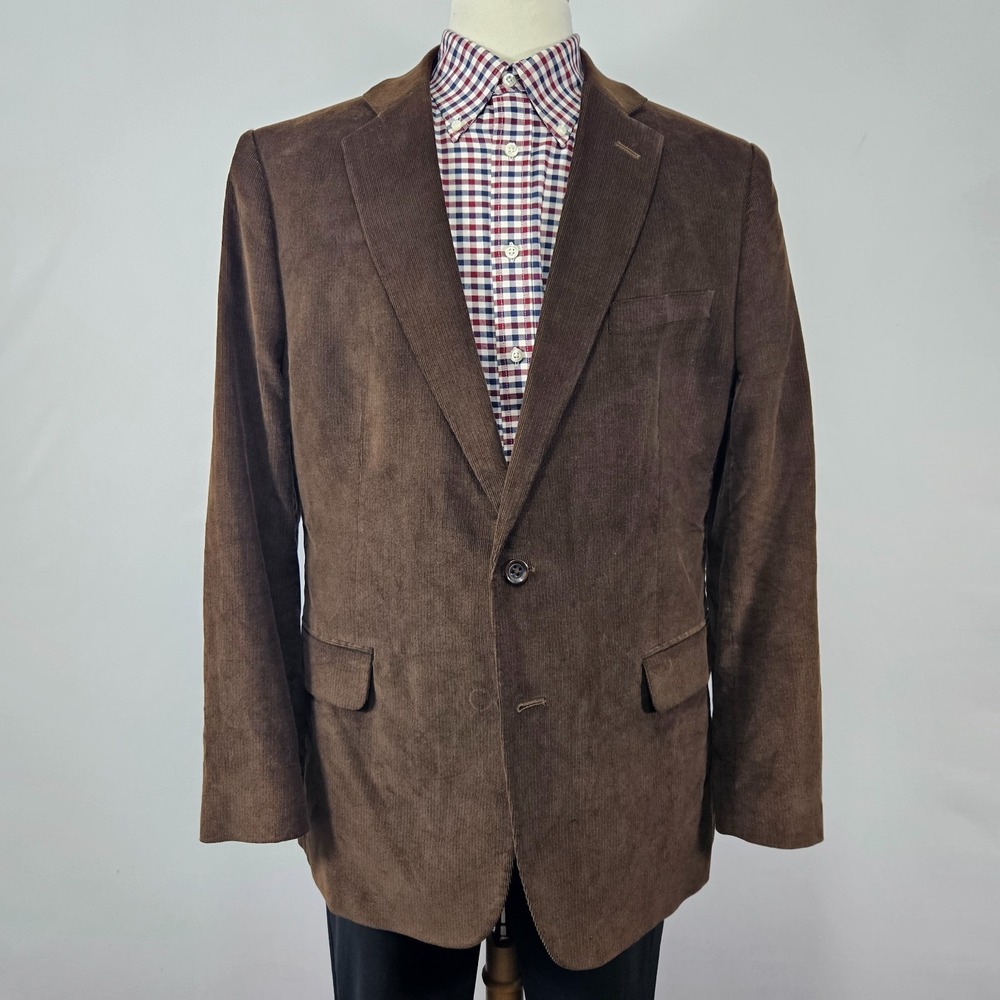 Stafford Men's Sport Coat Blazer Two Button Brown Cotton Corduroy Signature 46R